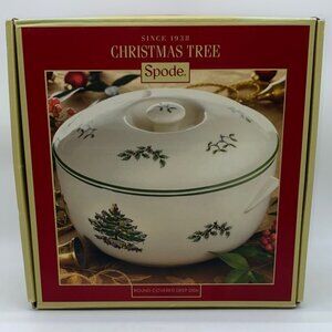 Spode Christmas Tree Round Covered Deep Dish Casserole 2L Holiday New